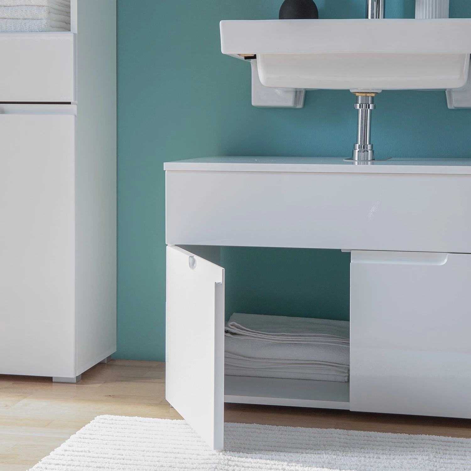 Fredriks Meuble sous-vasque Larado - Blanc brillant / Blanc 15 Fredriks Meuble sous-vasque Larado - Blanc brillant / Blanc – Image 13