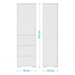 Fredriks Armoire haute Larado II - Blanc brillant / Blanc -Meubles de salle de bain Soldes 2022 1000021913 211018 0834560000501 SKETCH DETAILS P000000001000021913 sketch