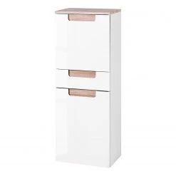Giessbach Armoire midi Laris - Blanc brillant / Imitation chêne de Sonoma