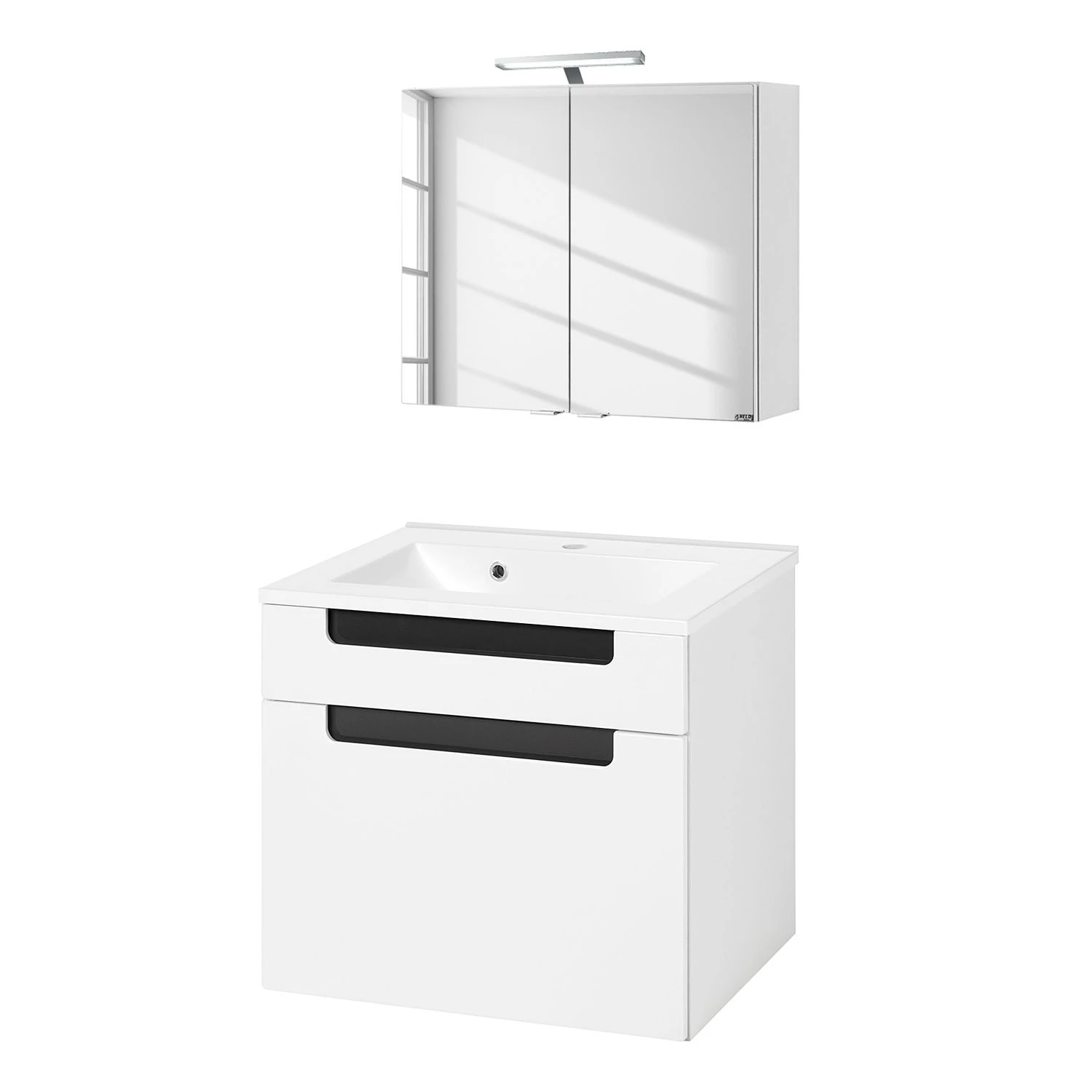 Giessbach Salle de bain Laris I - 3 éléments - Blanc brillant / Anthracite brillant 3 Giessbach Salle de bain Laris I - 3 éléments - Blanc brillant / Anthracite brillant