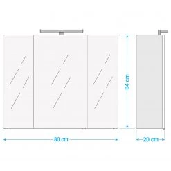 Giessbach Armoire avec miroir Turda II - Avec éclairage Blanc -Meubles de salle de bain Soldes 2022 1000047663 211014 1658050000505 SKETCH DETAILS P000000001000047663 sketch