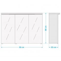 Giessbach Armoire de toilette Zeehan II - Avec éclairage - Blanc - Largeur : 90 cm -Meubles de salle de bain Soldes 2022 1000047675 211014 165805000512 SKETCH DETAILS P000000001000047675 sketch