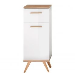 Pelipal Armoire basse Quickset 923 I - Blanc / Imitation chêne Riviera