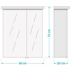 Pelipal Armoire à glace Noventa (avec éclairage) - Blanc / Imitation chêne Riviera - Largeur : 60 cm 14 Pelipal Armoire à glace Noventa (avec éclairage) - Blanc / Imitation chêne Riviera - Largeur : 60 cm -Meubles de salle de bain Soldes 2022 1000071651 211014 0842570000501 SKETCH DETAILS P000000001000071651 sketch