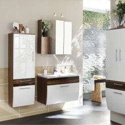 Posseik Elément lavaboTara - Imitation noyer - Blanc 13 Posseik Elément lavaboTara - Imitation noyer - Blanc -Meubles de salle de bain Soldes 2022 1000072659 200303 06081700035 MOOD DETAILS P000000001000072659 mood