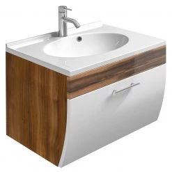 Posseik Elément lavaboTara - Imitation noyer - Blanc 14 Posseik Elément lavaboTara - Imitation noyer - Blanc -Meubles de salle de bain Soldes 2022 1000072659 200303 06081800038 DETAILS P000000001000072659