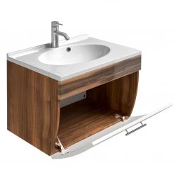 Posseik Elément lavaboTara - Imitation noyer - Blanc 16 Posseik Elément lavaboTara - Imitation noyer - Blanc -Meubles de salle de bain Soldes 2022 1000072659 200303 06081800039 DETAILS P000000001000072659