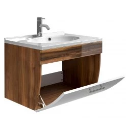 Posseik Elément lavaboTara - Imitation noyer - Blanc 17 Posseik Elément lavaboTara - Imitation noyer - Blanc -Meubles de salle de bain Soldes 2022 1000072659 200303 06081800040 DETAILS P000000001000072659