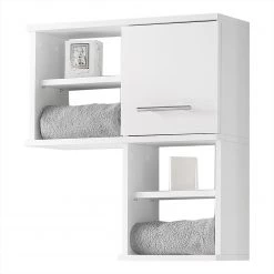 Schildmeyer Armoire suspendue Welnezz - Retournable - Blanc perle