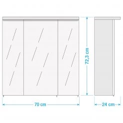 Schildmeyer Armoire à miroir Milan (avec éclairage) - Imitation chêne du Panama - Largeur : 70 cm -Meubles de salle de bain Soldes 2022 1000087312 211014 0842570000507 SKETCH DETAILS P000000001000087312 sketch