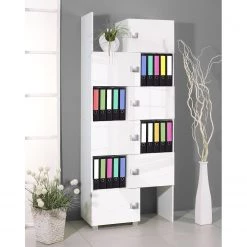 Schildmeyer Etagère modulable Genf - 2 éléments - Blanc brillant / Blanc -Meubles de salle de bain Soldes 2022 1000087401 190104 15433500012 MOOD GALLERYIMAGES P000000001000087401 mood