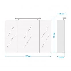 Schildmeyer Armoire avec miroir Dusty I - Avec éclairage - Blanc brillant - Largeur : 100 cm 7 Schildmeyer Armoire avec miroir Dusty I - Avec éclairage - Blanc brillant - Largeur : 100 cm -Meubles de salle de bain Soldes 2022 1000087583 211005 12532300625 SKETCH DETAILS P000000001000087583 sketch