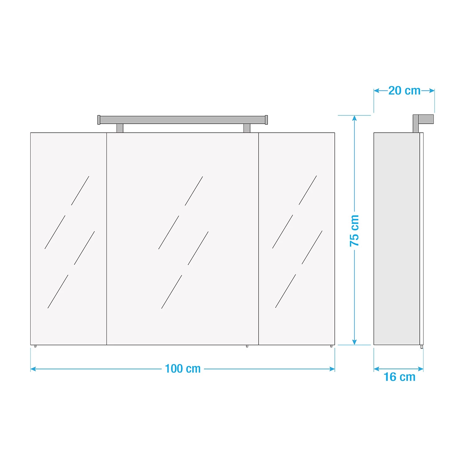 Schildmeyer Armoire avec miroir Dusty I - Avec éclairage - Blanc brillant - Largeur : 100 cm 5 Schildmeyer Armoire avec miroir Dusty I - Avec éclairage - Blanc brillant - Largeur : 100 cm – Image 3