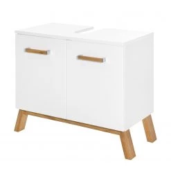 Schildmeyer Meuble sous vasque Venlo - Blanc brillant / Chêne