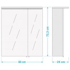 Schildmeyer Armoire à miroir Genf II - Avec éclairage - Blanc brillant -Meubles de salle de bain Soldes 2022 1000087665 211014 165805000525 SKETCH DETAILS P000000001000087665 sketch