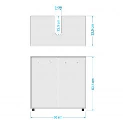 Schildmeyer Ensemble de salle de bain Venlo (2 ‚l‚me - Blanc brillant / Chêne -Meubles de salle de bain Soldes 2022 1000113401 191023 08592300016 SKETCH DETAILS P000000001000113401 sketch
