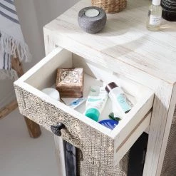 Wolf-Möbel Armoire midi Goa White - Partiellement en manguier massif - Blanc / Multicolore -Meubles de salle de bain Soldes 2022 1000123292 180808 14485837 GALLERYIMAGES P000000001000123292