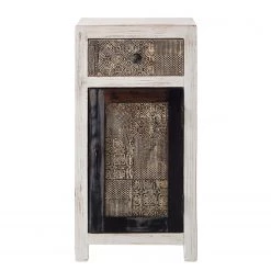 Wolf-Möbel Armoire midi Goa White - Partiellement en manguier massif - Blanc / Multicolore -Meubles de salle de bain Soldes 2022 1000123292 190806 13050500002 DETAILS P000000001000123292