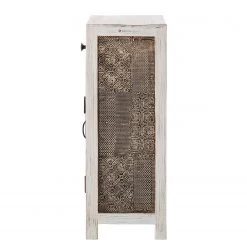 Wolf-Möbel Armoire midi Goa White - Partiellement en manguier massif - Blanc / Multicolore -Meubles de salle de bain Soldes 2022 1000123292 190806 13050500003 DETAILS P000000001000123292