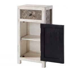 Wolf-Möbel Armoire midi Goa White - Partiellement en manguier massif - Blanc / Multicolore -Meubles de salle de bain Soldes 2022 1000123292 190806 13050500004 DETAILS P000000001000123292