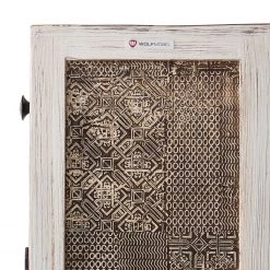 Wolf-Möbel Armoire midi Goa White - Partiellement en manguier massif - Blanc / Multicolore -Meubles de salle de bain Soldes 2022 1000123292 190806 13050500005 DETAILS P000000001000123292