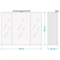Giessbach Armoire de toilette Ancona - (avec éclairage) - Graphite - Largeur : 80 cm 13 Giessbach Armoire de toilette Ancona - (avec éclairage) - Graphite - Largeur : 80 cm -Meubles de salle de bain Soldes 2022 1000124830 211014 084257000520 SKETCH DETAILS P000000001000124830 sketch