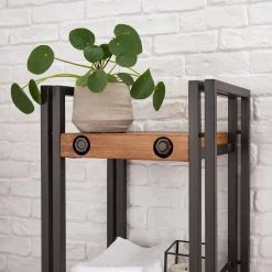 Ars manufacti Colonne de salle de bain Manchester II - Acacia massif / Métal - Acacia / Anthracite -Meubles de salle de bain Soldes 2022 1000126688 190603 10220300016 GALLERYIMAGES P000000001000126688