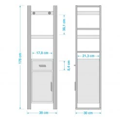 Ars manufacti Colonne de salle de bain Manchester II - Acacia massif / Métal - Acacia / Anthracite -Meubles de salle de bain Soldes 2022 1000126688 210331 15315800001 SKETCH DETAILS P000000001000126688 sketch
