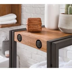 Ars manufacti Étagère de salle de bain Manchester - Acacia massif / Métal - Acacia / Anthracite - Hauteur : 115 cm -Meubles de salle de bain Soldes 2022 1000126702 190603 10220300021 GALLERYIMAGES P000000001000126702