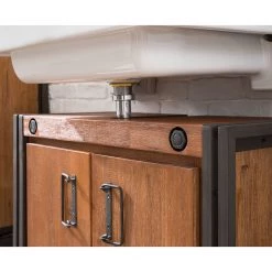 Ars manufacti Meuble sous lavabo Manchester II - Acacia massif / Métal - Acacia / Anthracite -Meubles de salle de bain Soldes 2022 1000126703 190603 10220400027 GALLERYIMAGES P000000001000126703