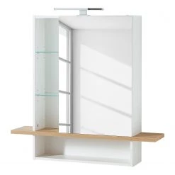 Germania Armoire de toilette Novolino - Avec éclairage - Blanc mat / Imitation chêne de Navarre