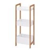 Zeller Étagère de salle de bain Osby - Partiellement en bambou massif - Blanc / Bambou -Meubles de salle de bain Soldes 2022 1000130037 181002 10011924 IMAGE P000000001000130037