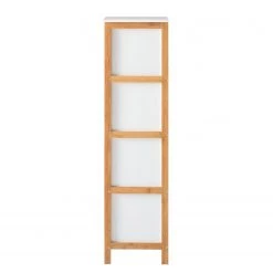 Giessbach Armoire salle de bain Jakob - Partiellement en bambou massif - Blanc mat / Bambou - Hauteur : 111 cm -Meubles de salle de bain Soldes 2022 1000135003 190612 11221800011 GALLERYIMAGES P000000001000135003