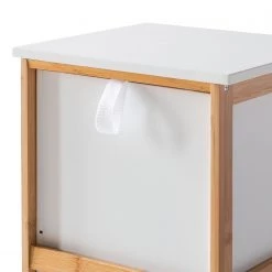 Giessbach Armoire salle de bain Jakob - Partiellement en bambou massif - Blanc mat / Bambou - Hauteur : 111 cm -Meubles de salle de bain Soldes 2022 1000135003 190612 11221800012 GALLERYIMAGES P000000001000135003