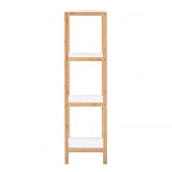 Giessbach Étagère Jakob I - Partiellement en bambou massif - Blanc mat / Bambou - Hauteur : 114 cm -Meubles de salle de bain Soldes 2022 1000135013 190612 11221900059 GALLERYIMAGES P000000001000135013