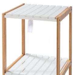Giessbach Étagère Jakob I - Partiellement en bambou massif - Blanc mat / Bambou - Hauteur : 114 cm -Meubles de salle de bain Soldes 2022 1000135013 190612 11221900060 GALLERYIMAGES P000000001000135013
