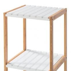 Giessbach Étagère Jakob I - Partiellement en bambou massif - Blanc mat / Bambou - Hauteur : 114 cm -Meubles de salle de bain Soldes 2022 1000135013 190612 11221900061 GALLERYIMAGES P000000001000135013