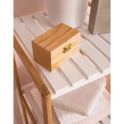 Giessbach Étagère Jakob I - Partiellement en bambou massif - Blanc mat / Bambou - Hauteur : 114 cm -Meubles de salle de bain Soldes 2022 1000135013 190709 14424900038 DETAILS P000000001000135013