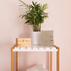 Giessbach Étagère Jakob I - Partiellement en bambou massif - Blanc mat / Bambou - Hauteur : 114 cm -Meubles de salle de bain Soldes 2022 1000135013 190709 14424900039 DETAILS P000000001000135013