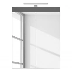 Armoire de toilette Amanda IV - Gris brillant / Gris