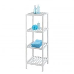 WENKO Étagère Norway II - Noyer massif - Noyer blanc - Hauteur : 112 cm -Meubles de salle de bain Soldes 2022 1000138145 181112 08283830 GALLERYIMAGES P000000001000138145