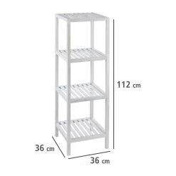 WENKO Étagère Norway II - Noyer massif - Noyer blanc - Hauteur : 112 cm -Meubles de salle de bain Soldes 2022 1000138145 200519 12504400132 DETAILS P000000001000138145