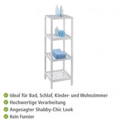 WENKO Étagère Norway II - Noyer massif - Noyer blanc - Hauteur : 112 cm -Meubles de salle de bain Soldes 2022 1000138145 200519 12504400134 DETAILS P000000001000138145