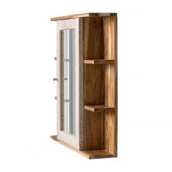 Ars manufacti Armoire de toilette Buuda - Partiellement en acacia massif - Écru / Acacia -Meubles de salle de bain Soldes 2022 1000145835 190614 11323500003 GALLERYIMAGES P000000001000145835