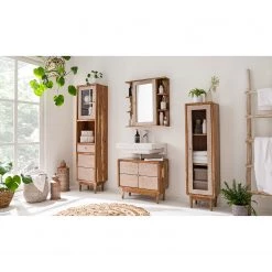 Ars manufacti Armoire de toilette Buuda - Partiellement en acacia massif - Écru / Acacia -Meubles de salle de bain Soldes 2022 1000145835 190930 09265400001 MOOD DETAILS P000000001000145835 mood