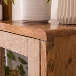 Ars manufacti Armoire colonne Buuda - Partiellement en acacia massif - Écru / Acacia -Meubles de salle de bain Soldes 2022 1000145836 190808 12522500009 DETAILS P000000001000145836