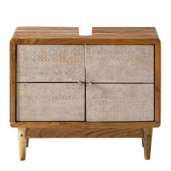 Ars manufacti Meuble sous lavabo Buuda - Partiellement en acacia massif - Écru / Acacia -Meubles de salle de bain Soldes 2022 1000145837 190614 11323600018 GALLERYIMAGES P000000001000145837