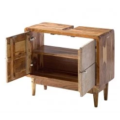 Ars manufacti Meuble sous lavabo Buuda - Partiellement en acacia massif - Écru / Acacia -Meubles de salle de bain Soldes 2022 1000145837 190614 11323600022 GALLERYIMAGES P000000001000145837