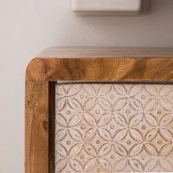 Ars manufacti Meuble sous lavabo Buuda - Partiellement en acacia massif - Écru / Acacia -Meubles de salle de bain Soldes 2022 1000145837 190808 12522600014 DETAILS P000000001000145837