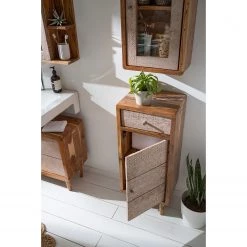 Ars manufacti Meuble bas Buuda - Partiellement en acacia massif - Écru / Acacia -Meubles de salle de bain Soldes 2022 1000145839 191203 13310500002 DETAILS P000000001000145839